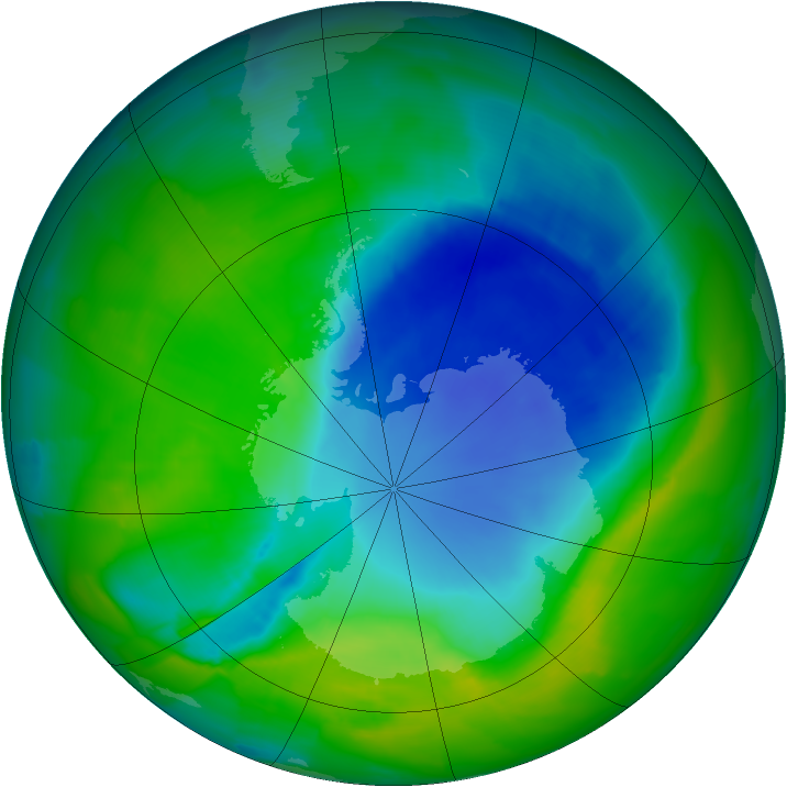 Antarctic ozone map for 26 November 2011